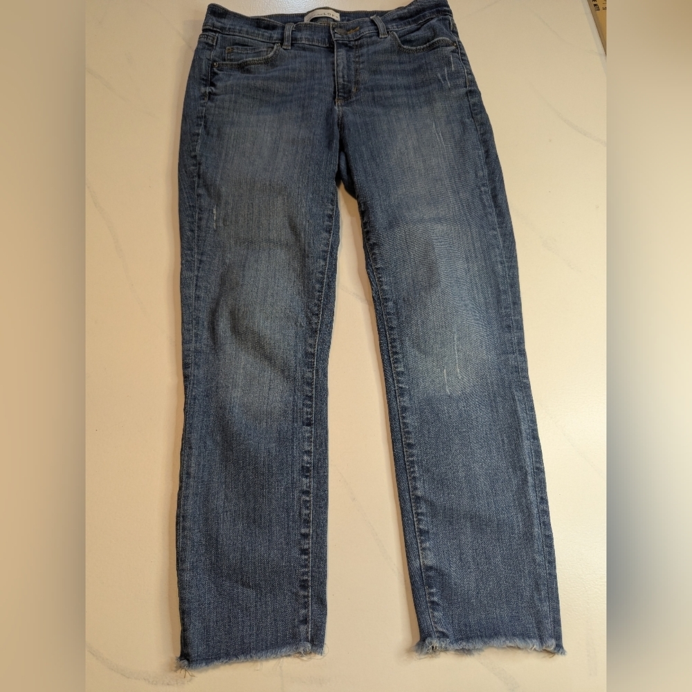 Ann Taylor LOFT Women's Modern Skinny Ankle Blue Jeans Raw Hem Size 4 / 27 - Picture 2 of 10